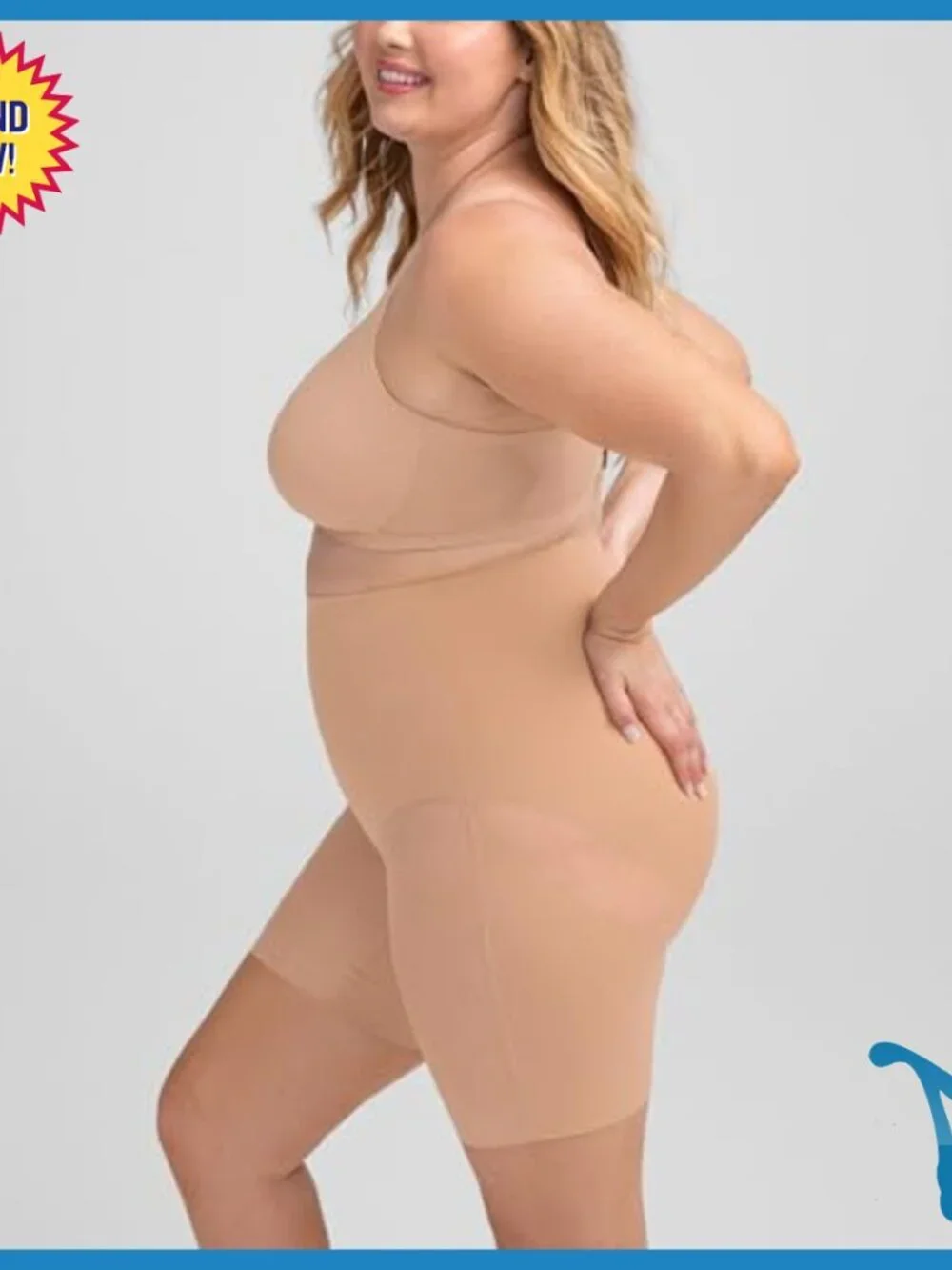 Mid-Waist Shapewear Shorts Tummy Control Body Shaper X-Large Cotton Nylon